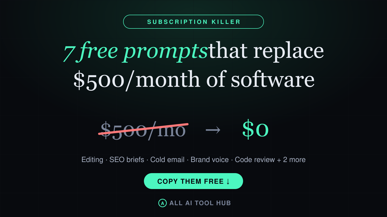 7 free AI prompts that replace $500/month of software