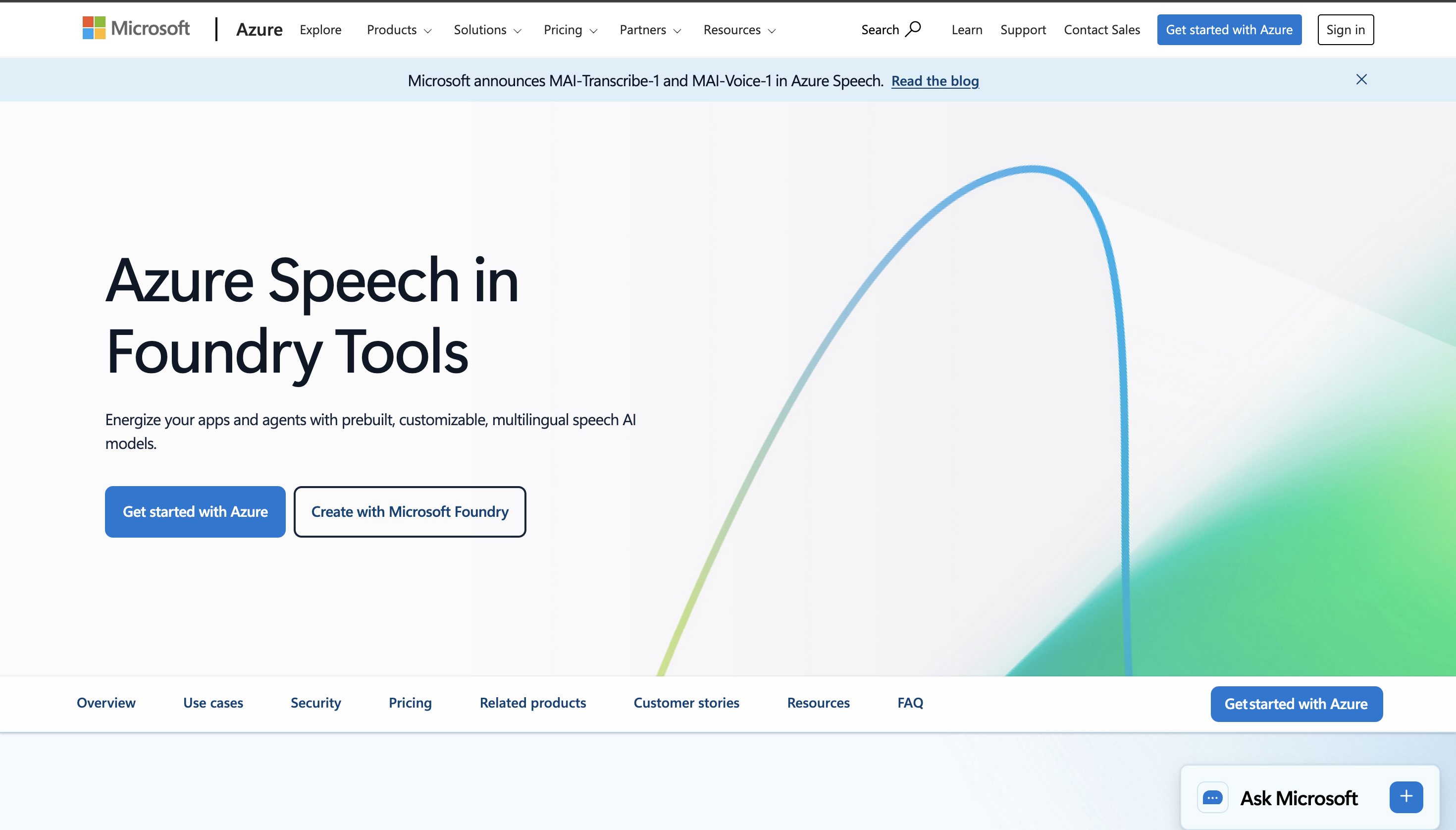 Microsoft Azure Speech screenshot