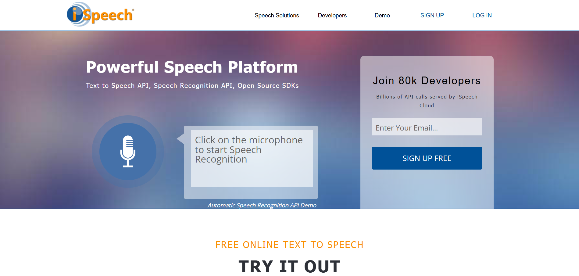 iSpeech screenshot