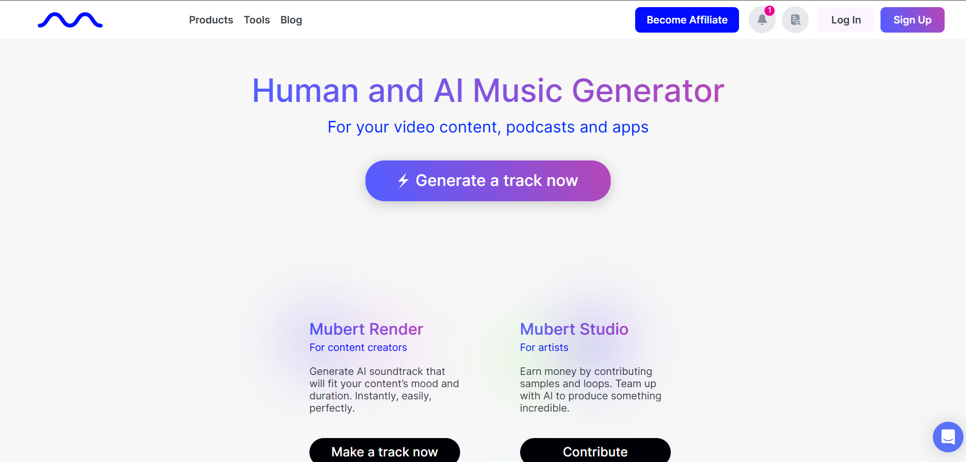 Mubert screenshot