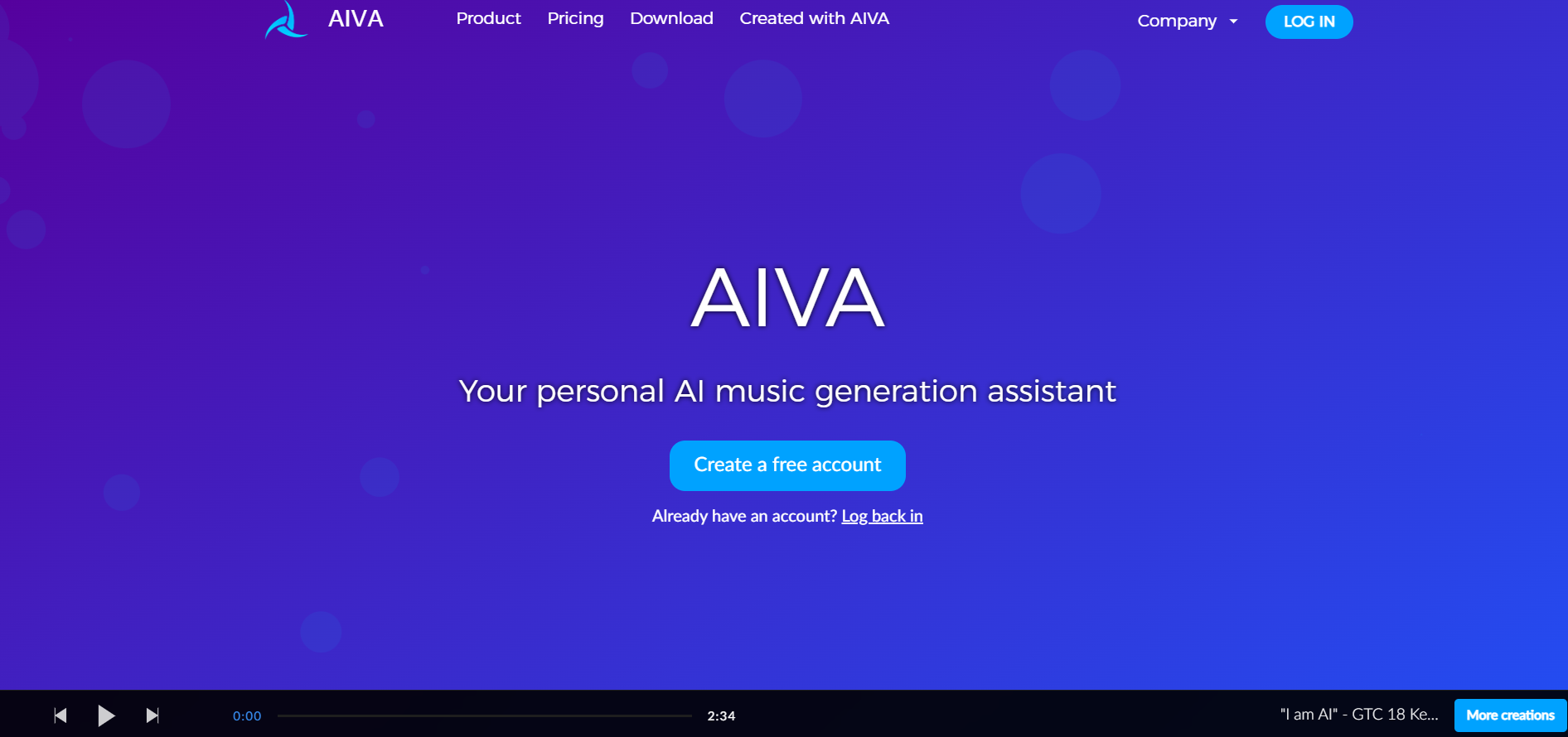 AIVA screenshot