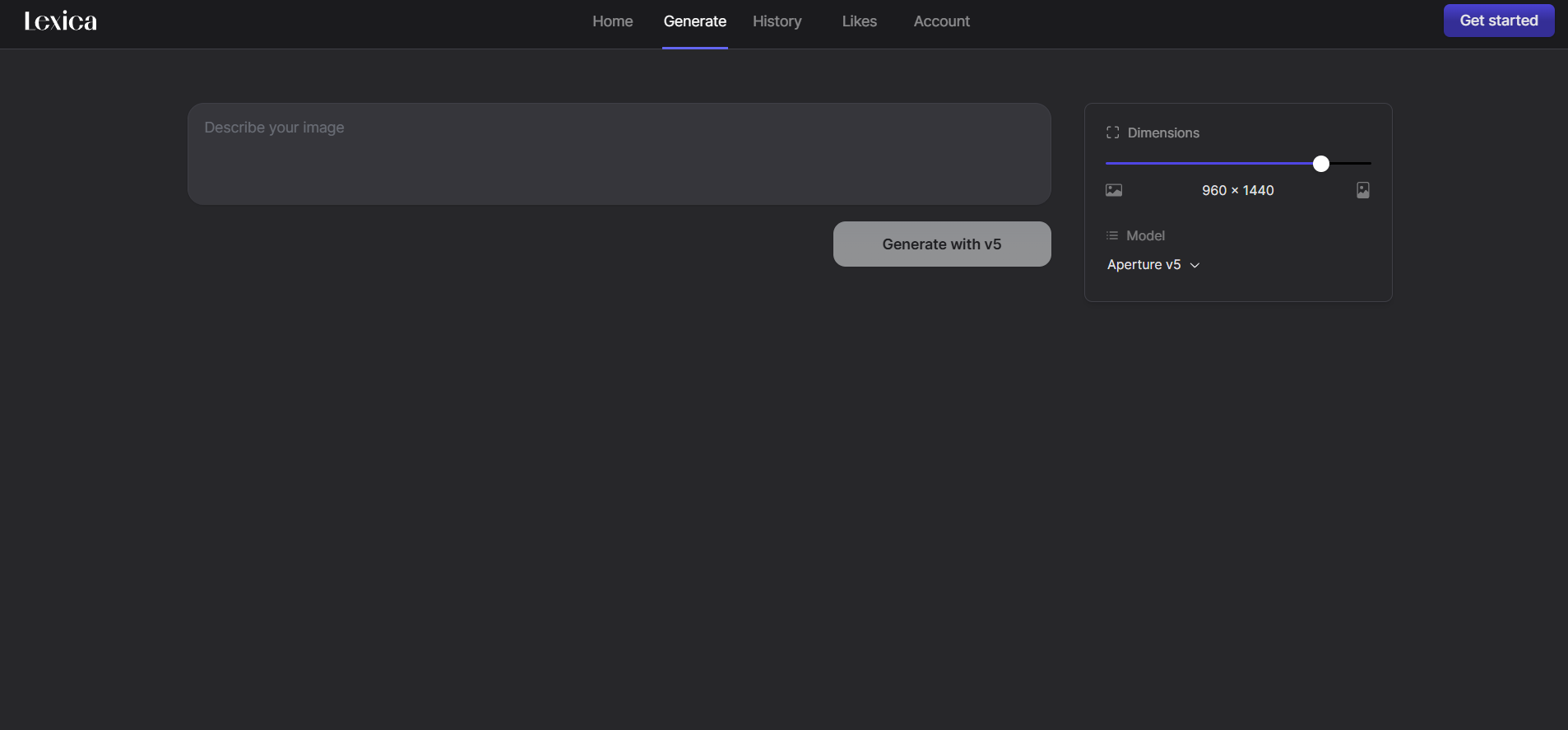 Lexica Aperture screenshot