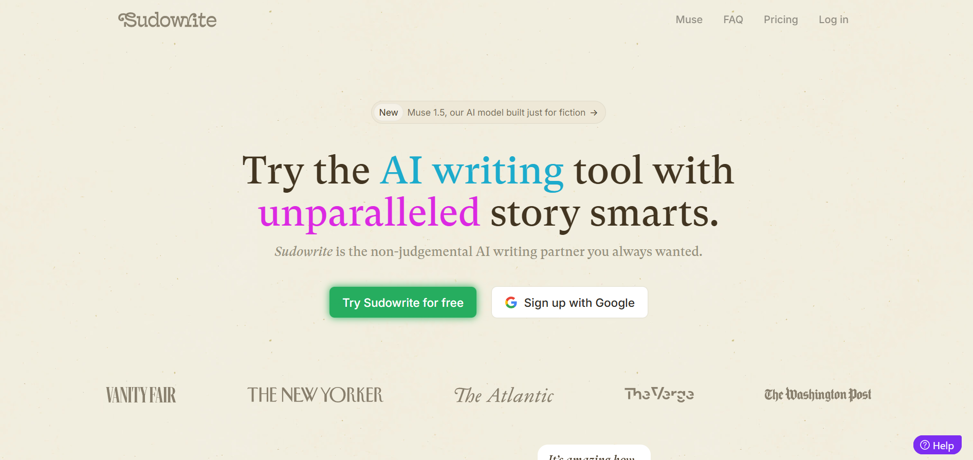 Sudowrite screenshot