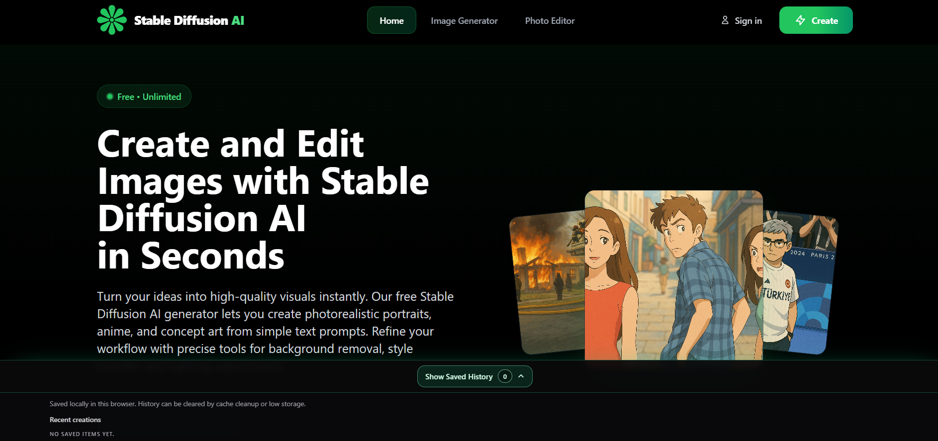 Stable Diffusion Online screenshot