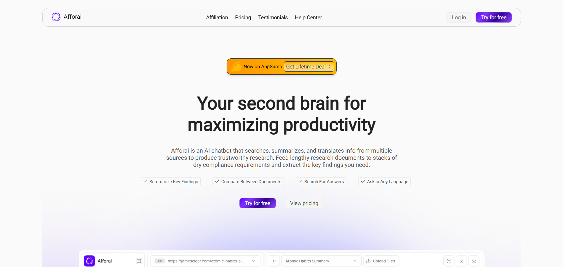 Afforai screenshot